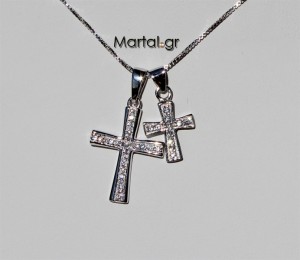 Σταυρός μικρός και μεγάλος με ζιργκονάκια